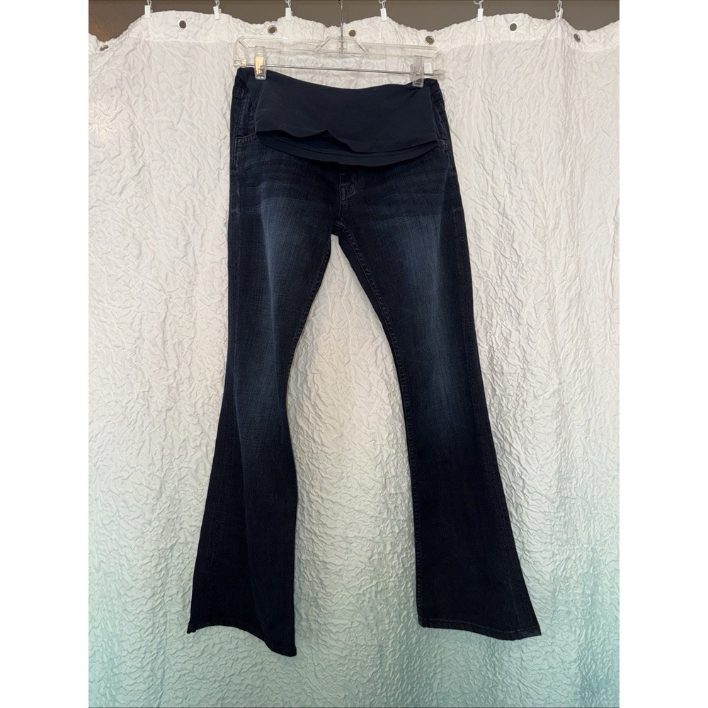 Trendy A Pea in the Pod 28 Hudson Maternity Jeans Bootcut Flap Pocket Full Belly